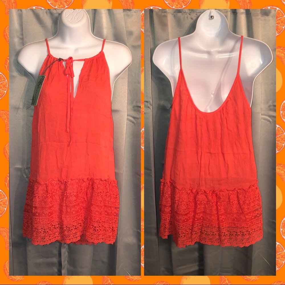 Andree Blue April Sky Orange Tank Top/Dress (M)